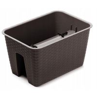 Vaso da fiori decorativo, rettangolare, per ringhiera, marrone, 39,6x27,2x22,5 cm, Ratolla Ringhiera
