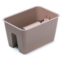Vaso da fiori decorativo, rettangolare, per ringhiera, marrone, 39,6x27,2x22,5 cm, Ratolla Ringhiera