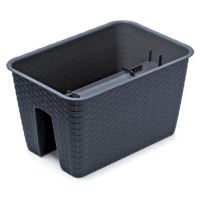 Vaso da fiori decorativo, rettangolare, per ringhiera, antracite, 39,6x27,2x22,5 cm, Ratolla Railing
