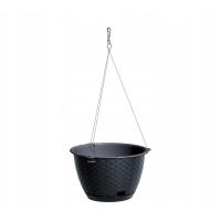 Vaso decorativo con catena, rotondo, antracite, 24,3x16 cm, Ratolla Round WS