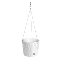 Vaso decorativo con catena, rotondo, bianco, 25,6x21,9 cm, Rato Round WS