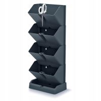 Vasi da fiori decorativi, modulari, antracite, 4x1 L, set da 4, 19,5x11,4x47,5 cm, Mini Cascade