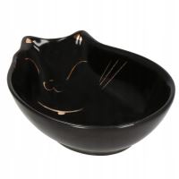 Ciotola, ciotola, per cane, gatto, ceramica, nera, modello gatto, 15x11x5 cm