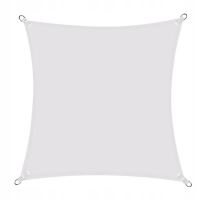 Tettuccio parasole quadrato, anelli in metallo, grigio chiaro, 5x5 m, Springos