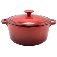 Pentola in ghisa smaltata con coperchio, rossa, 2,2 L, Perfect Home