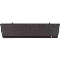 Fioriera decorativa, Prosperplast, simil rattan, supporto, marrone, 49,2x17,2x17,4 cm