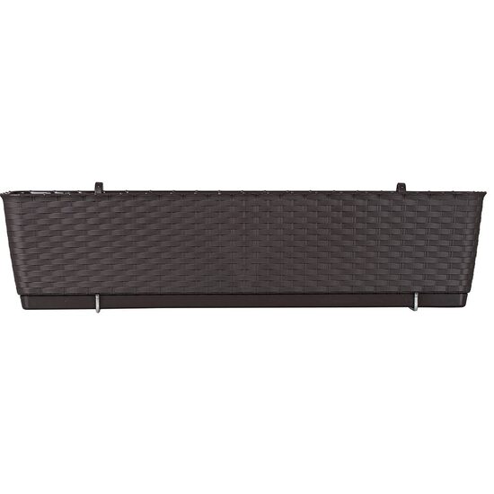 Fioriera decorativa, Prosperplast, simil rattan, supporto, marrone, 49,2x17,2x17,4 cm