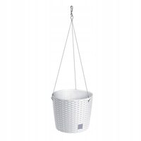 Vaso decorativo con catena, Prosperplast, Rato Round, rotondo, bianco, 25,6x21,9 cm