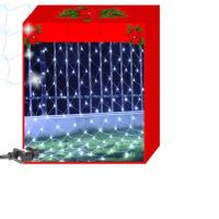 Installazione luminosa tipo tenda, bianco freddo, 8 modalità di illuminazione, interno-esterno, IP44, 160 LED, 260x200 cm, Isotrade