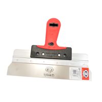 Cazzuola per facciate in acciaio inox, Olejnik, Popular, manico morbido, 280 mm, Rossa