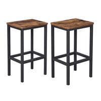 Set di 2 sedie da cucina/bar, Artool, pallido e acciaio, marrone rustico, nero, 40x30x65 cm
