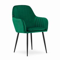 Sedia da cucina/soggiorno, Artool, Lugo, velluto, metallo, verde e nero, 57,5x56,5x86,5 cm