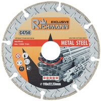 Segmented diamond disc, metal, dry cutting, 115x1.4 mm, Richmann Exclusive