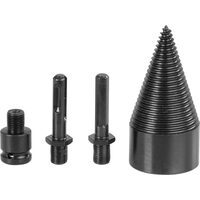 Holzspaltkegel für Bohrmaschine, Strend Pro, mit 3 Adaptern, SDS PLUS, HEX 1/2", 50 mm