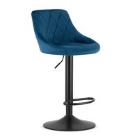 Sgabello da cucina/bar, Artool, Kast, girevole, velluto, blu navy e nero, 45,5x49x85-105 cm