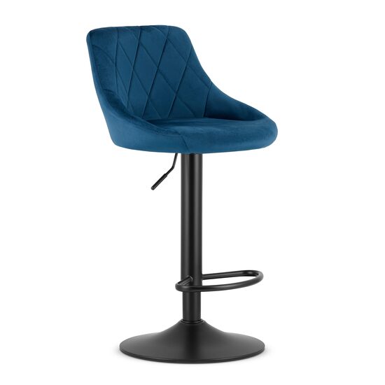 Sgabello da cucina/bar, Artool, Kast, girevole, velluto, blu navy e nero, 45,5x49x85-105 cm