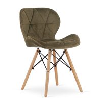 Sedia in stile scandinavo, Artool, Lago, velluto, legno, marrone, 47x52,5x74 cm