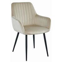 Sedia da cucina/soggiorno, Artool, Solden, velluto, metallo, beige e nero, 55x45,5x83,5 cm