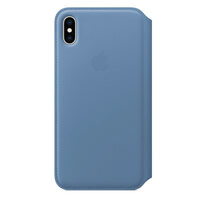 Original iPhone XS Max Apple Leder Folio Cornflower Hülle
