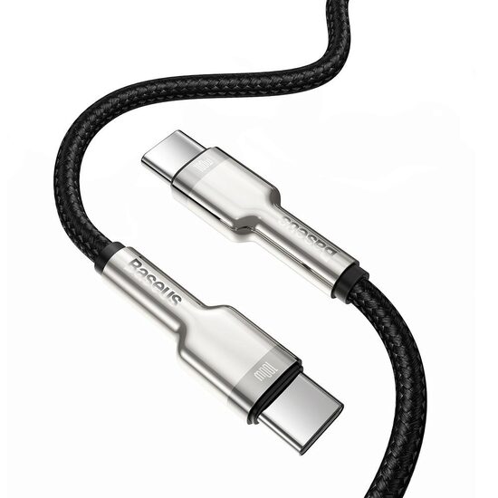 Cavo Type-C a Type-C Baseus Cafule Series Metallo 100W Nero (1m, treccia di nylon)