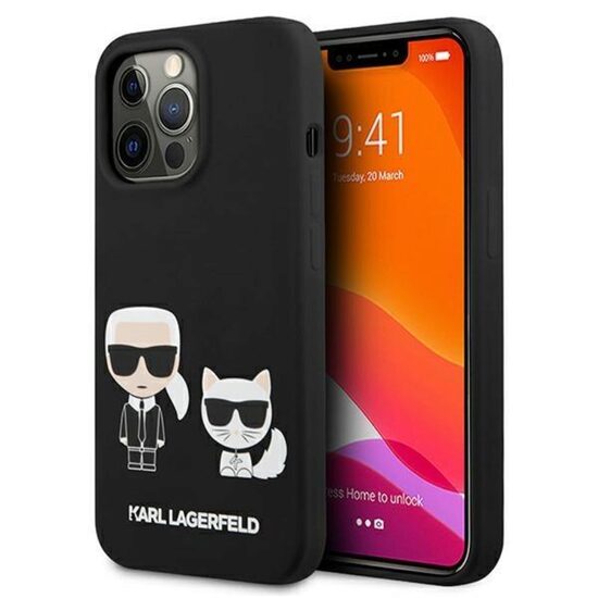 iPhone 13 Pro case Karl Lagerfeld Silicone Karl & Choupette Black