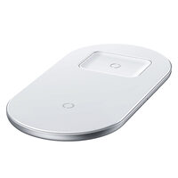 Incarcator Wireless 15W Baseus Simple 2 in 1 White