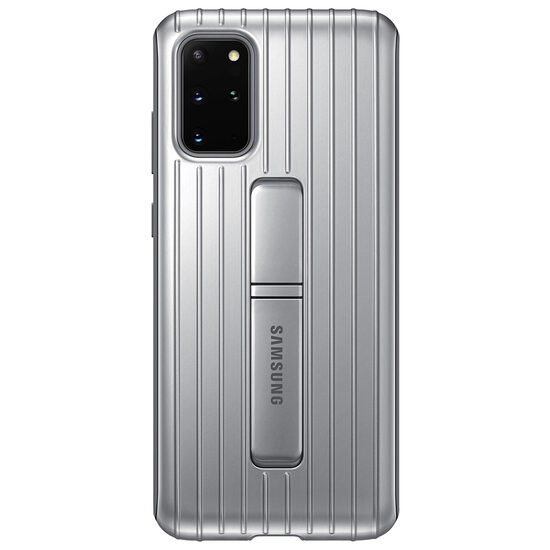 Original Samsung Galaxy S20 Plus Schutzhülle in Silber mit Standfunktion