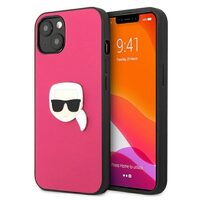 Custodia per iPhone 13 Karl Lagerfeld Pelle Karl Head Rosa