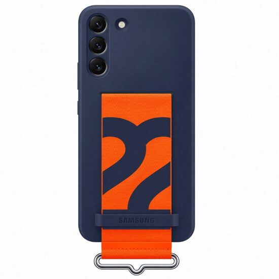 Original Samsung Galaxy S22 Plus Silikonhülle mit Band Navy