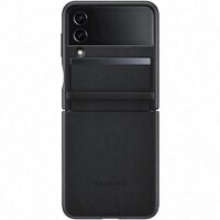 Cover in pelle con patta originale per Samsung Galaxy Z Flip4 nera