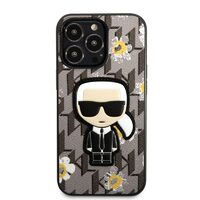 Custodia per iPhone 13 Pro Karl Lagerfeld Ikonik Fiore Grigio