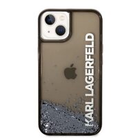 Custodia per iPhone 14 Plus Karl Lagerfeld Translucent Liquid Glitter Nero