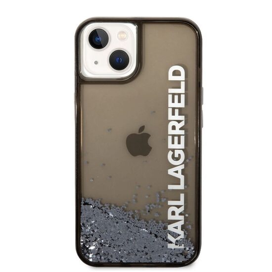 Funda para iPhone 14 Plus Karl Lagerfeld Translúcido Líquido Glitter Negro
