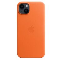 Original iPhone 14 Plus Apple Leather Case, MagSafe, Orange