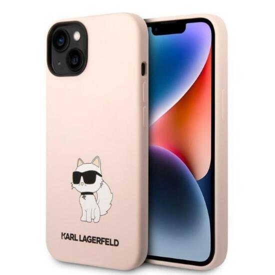 Karl Lagerfeld Custodia in Silicone Liquido Choupette iPhone 14 Plus Rosa