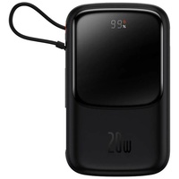 Batteria esterna Baseus Q Pow Display digitale Quick Charge 10000mAh, cavo Lightning 20W, Nero