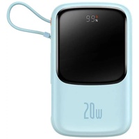 Batteria esterna Baseus Q Pow Display digitale Quick Charge 10000mAh, cavo Lightning 20W, Blu
