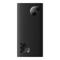 Baseus Batteria esterna Adaman2 Display digitale, Ricarica rapida PD, 10000mAh, 30W, 2 x USB, 1x USB tipo C, Overseas Edition, Nero