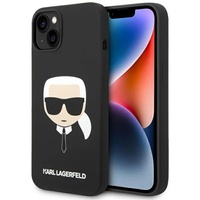 Custodia Karl Lagerfeld MagSafe in silicone liquido Karl Head iPhone 14 Plus Nera