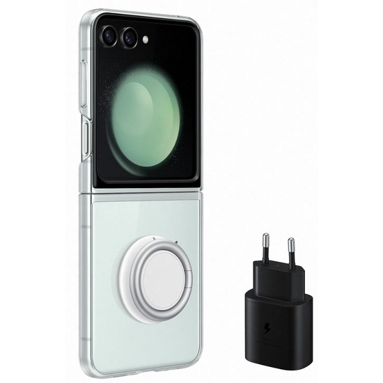 Samsung Original Case Clear Gadget Samsung Galaxy Z Flip5 Transparent with 25W Network Charger