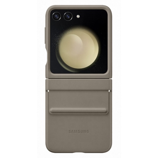 Samsung Husa Originele Flap Leren Cover Samsung Galaxy Z Flip5 Etoupe