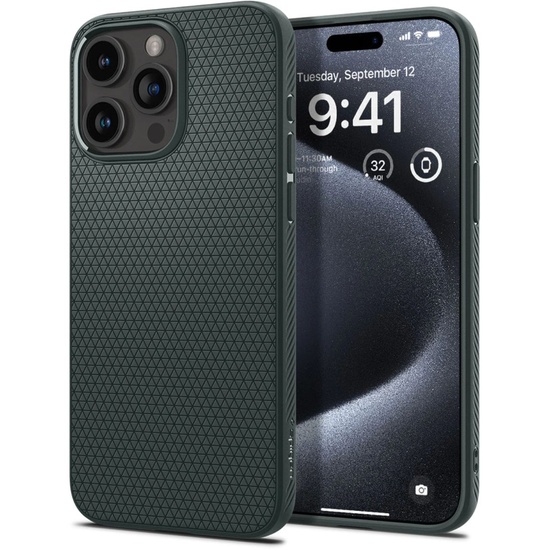 Spigen Hülle Liquid Air iPhone 15 Pro Abyss Green
