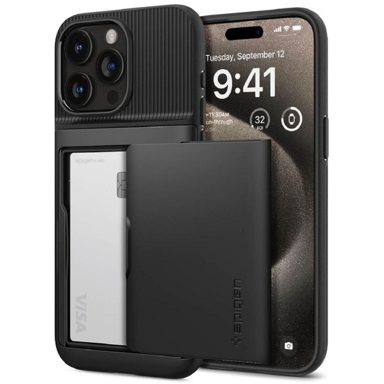 Spigen Case Slim Armor Cs iPhone 15 Pro Max Schwarz