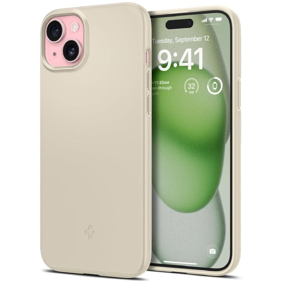 Spigen Hülle Thin Fit iPhone 15 Plus Sandbeige