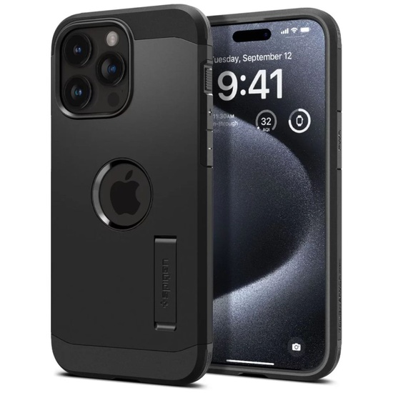 Spigen Hülle Tough Armor MagSafe iPhone 15 Pro Schwarz