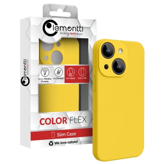 Lemontti Husa Liquid Silicon MagCharge iPhone 15 Galben (protectie 360°, material fin, captusit cu microfibra)