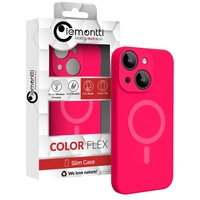 Lemontti Liquid Silicon MagCharge iPhone 15 Hülle Neon Pink (360° Schutz, feines Material, gefüttert mit Mikrofaser)