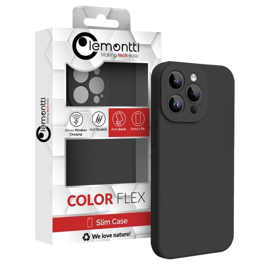 Lemontti Case Liquid Silicon MagCharge iPhone 15 Pro Max Noir (protection 360°, matière fine, doublée microfibre)