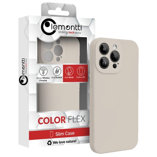 Lemontti Case Liquid Silicon MagCharge iPhone 15 Pro Beige (360° bescherming, fijn materiaal, gevoerd met microvezel)