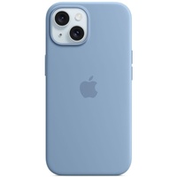 Apple Original Silicone iPhone 15 Plus Case, MagSafe, Winter Blue